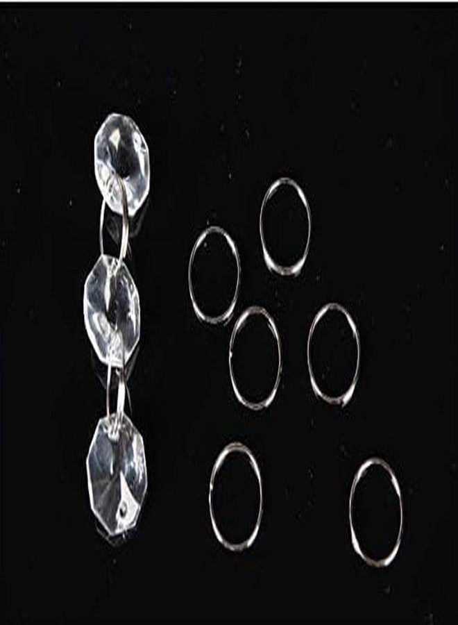 Vikash Light Metal Chandelier Prisms Pendants Balls Suncatchers Garland Glass Beads Split Rings. Stainless Steel (12x1.2 Mm,200 Piece Clear) (600 Piece)